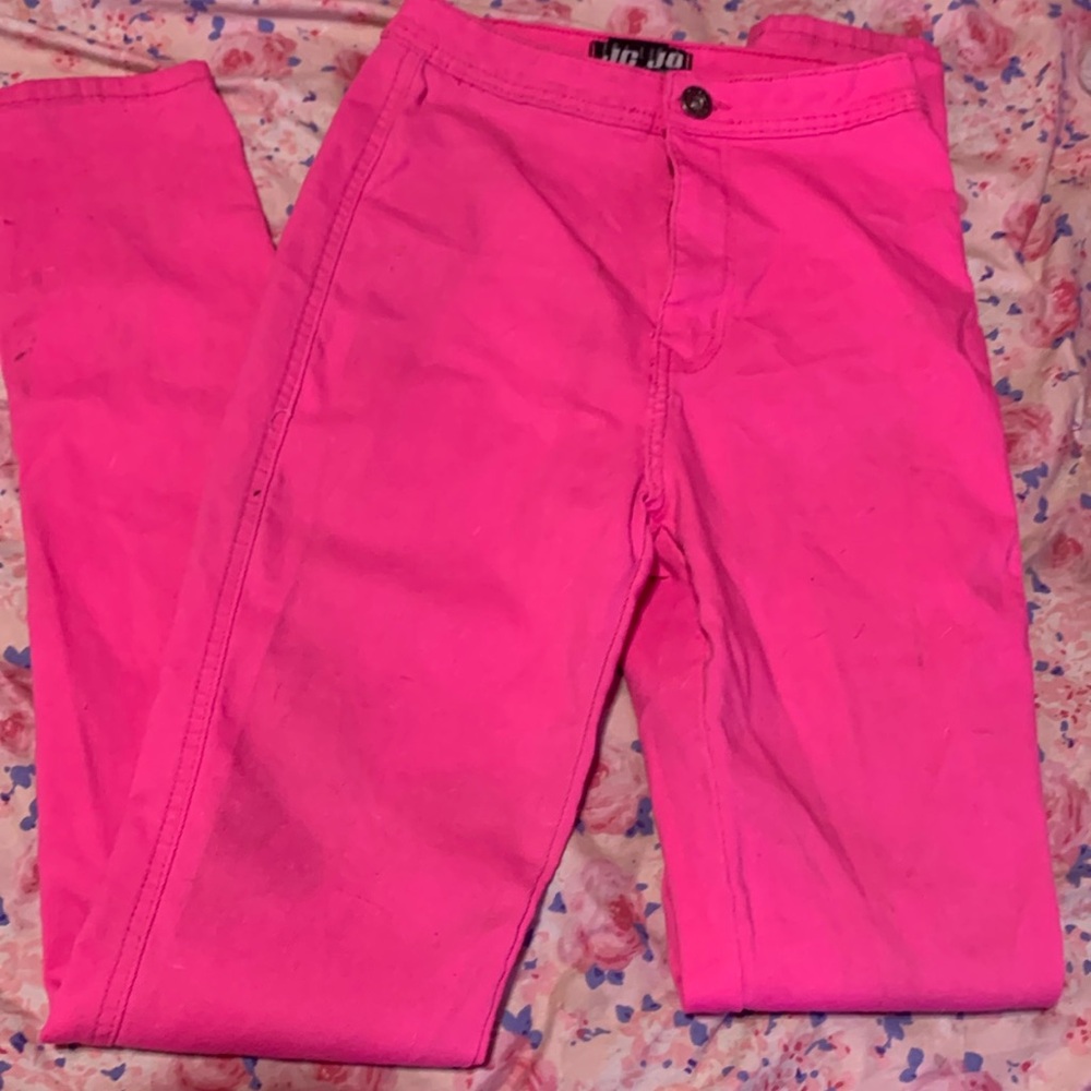 Hot pink jeggings